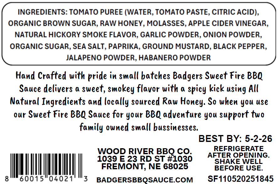 Badgers Sweet Fire BBQ Sauce